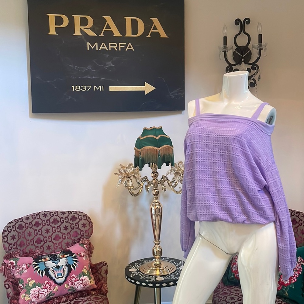 Lavender Knit Sweater By Three People